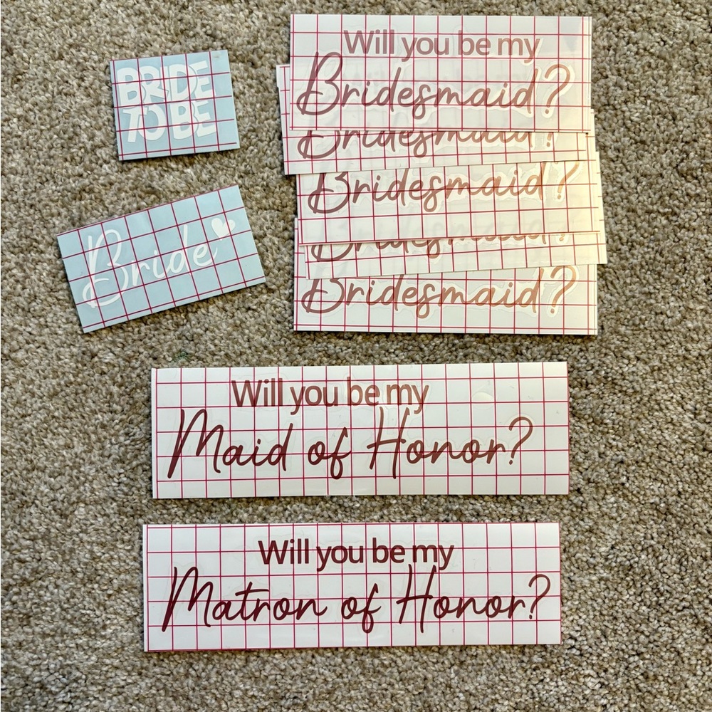 Bridesmaid Proposal and Bride Decals
